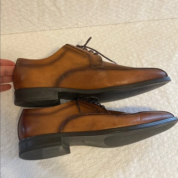 Aldo Brown Distressed Leather Oxford Shoes Business Corporate Formal Vintage - Picture 9 of 11